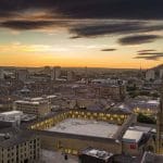 Sunset over the Piece Hall by Drone