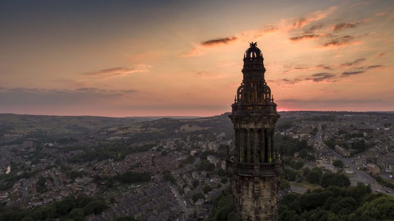 Wainhouse Tower at sunset in Halifax West Yorkshire