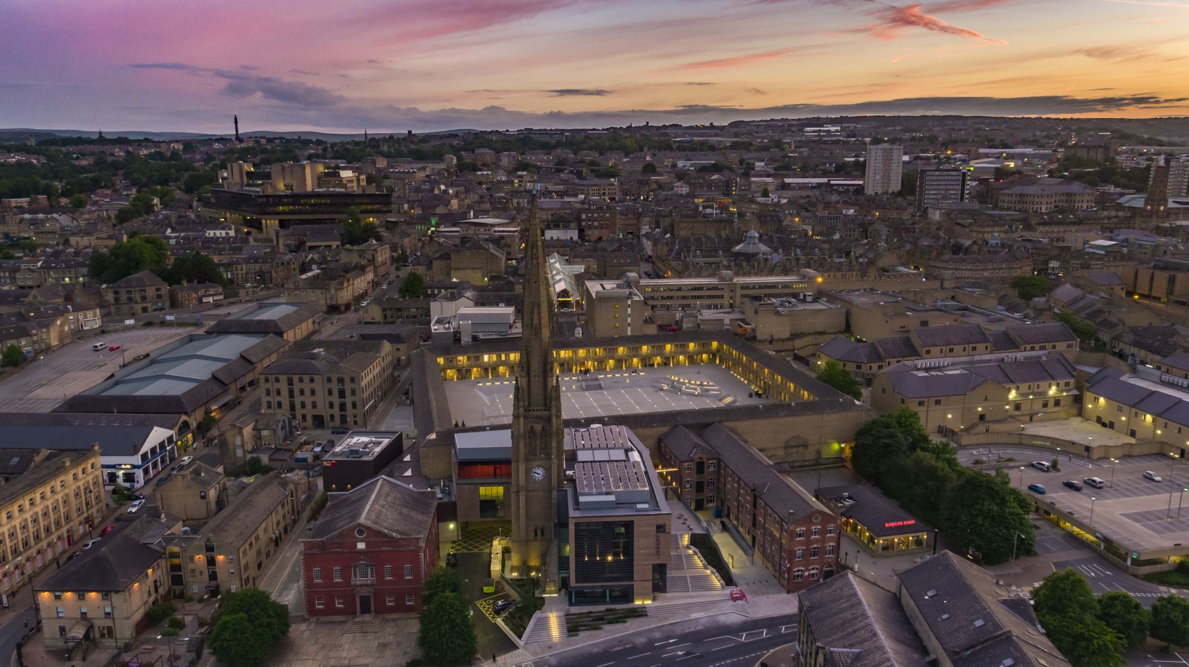 Piece Hall Halifax, a large open outdoor trading area in Halifax