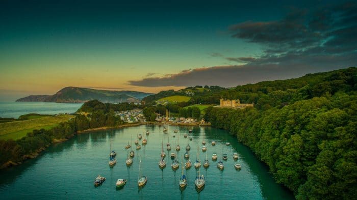 Sunset over the Harbour by drone