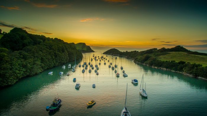 Watermouth Cove at sunset