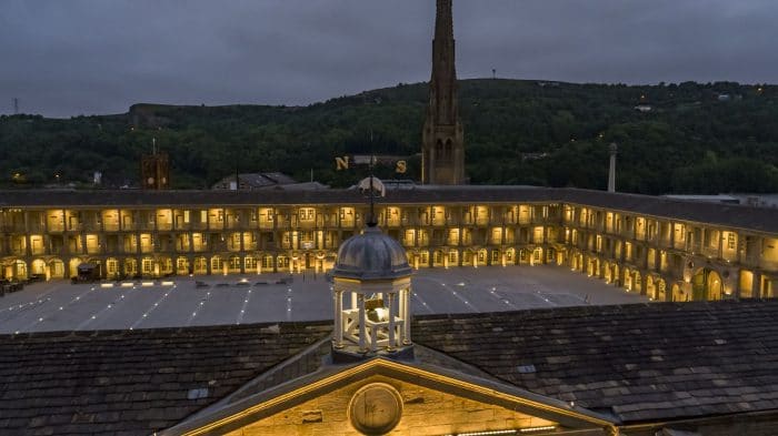 The Piece Hall Halifax at night