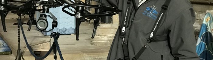 Phil Fearnley holding the DJI Inspire 2 drone