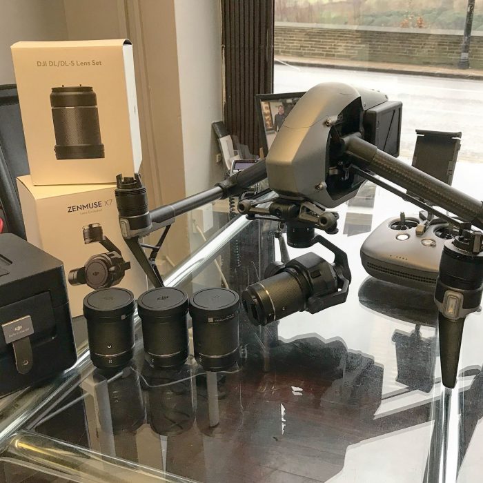 dji inspire 2 with the x7 camera and full lens set