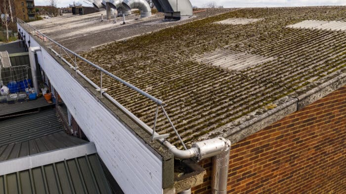 Drone building and roof inspection filming