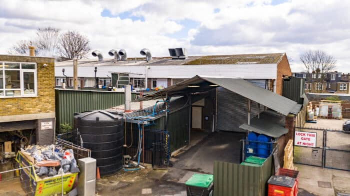 Drone building and roof inspection filming