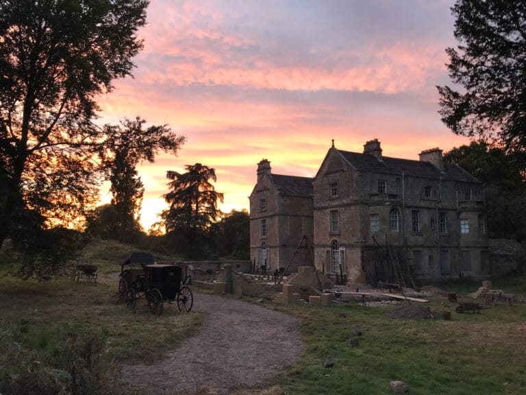 Gentleman Jack drone filming at Shibden Hall, Halifax, Yorkshire