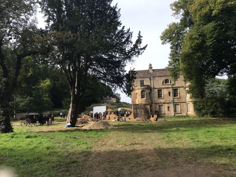 Gentleman Jack drone filming at Shibden Hall, Halifax, Yorkshire
