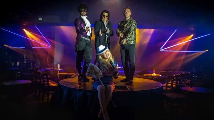 Rosie Jones meat Elvis, Prince and Robbie Williams impersonators in Blackpool