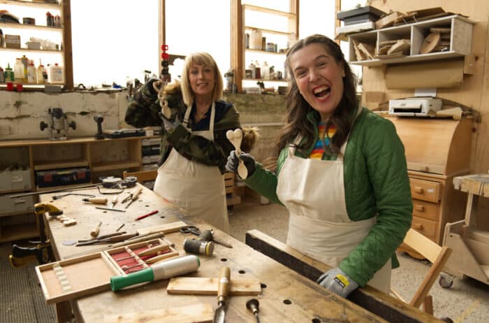 Rosie Jones spoon carving spoons with Fay Ripley