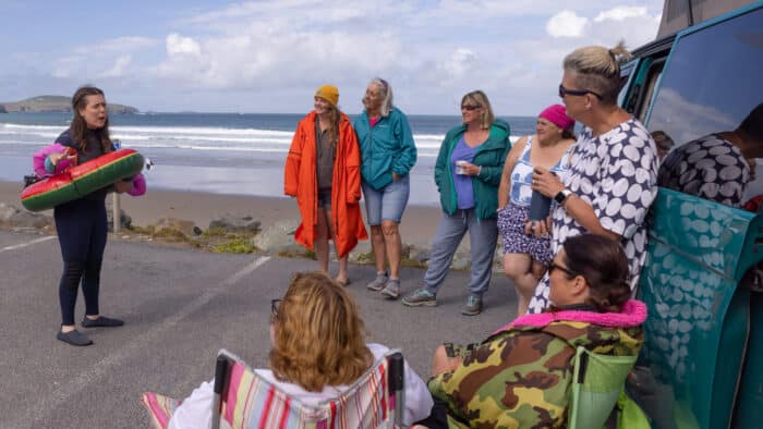 Rosie Jones meets Blue Tit Swimmers on Trip Hazard