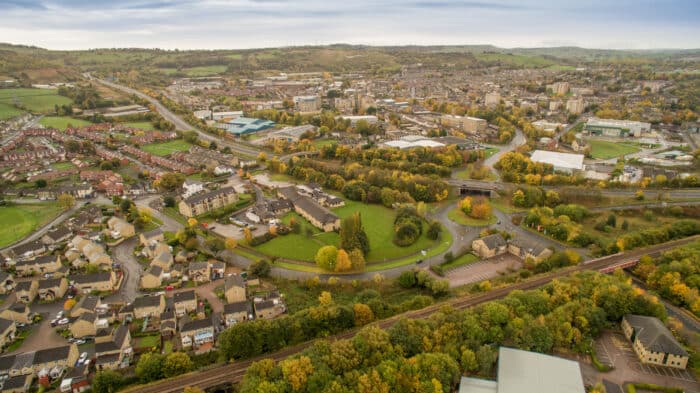 Elland is a small town with buys shops and houses located in Calderdale West Yorkshire. Its located halfway between Halifax and Brighouse and has large industrial areas.