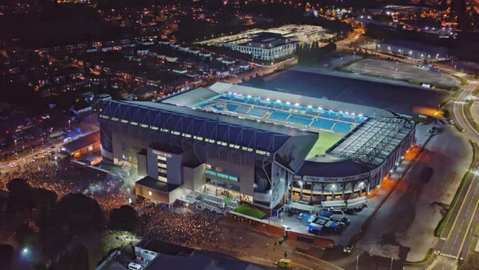 Elland Road football stadium, Home to Leeds United Football Club.