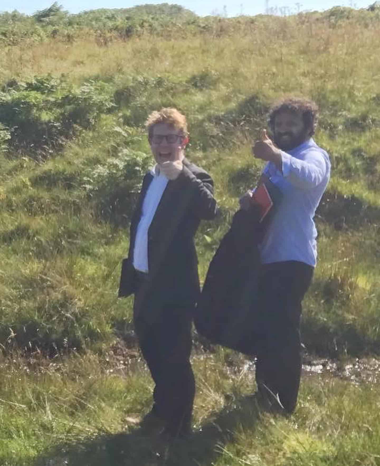 On location filming Hold The Front Page