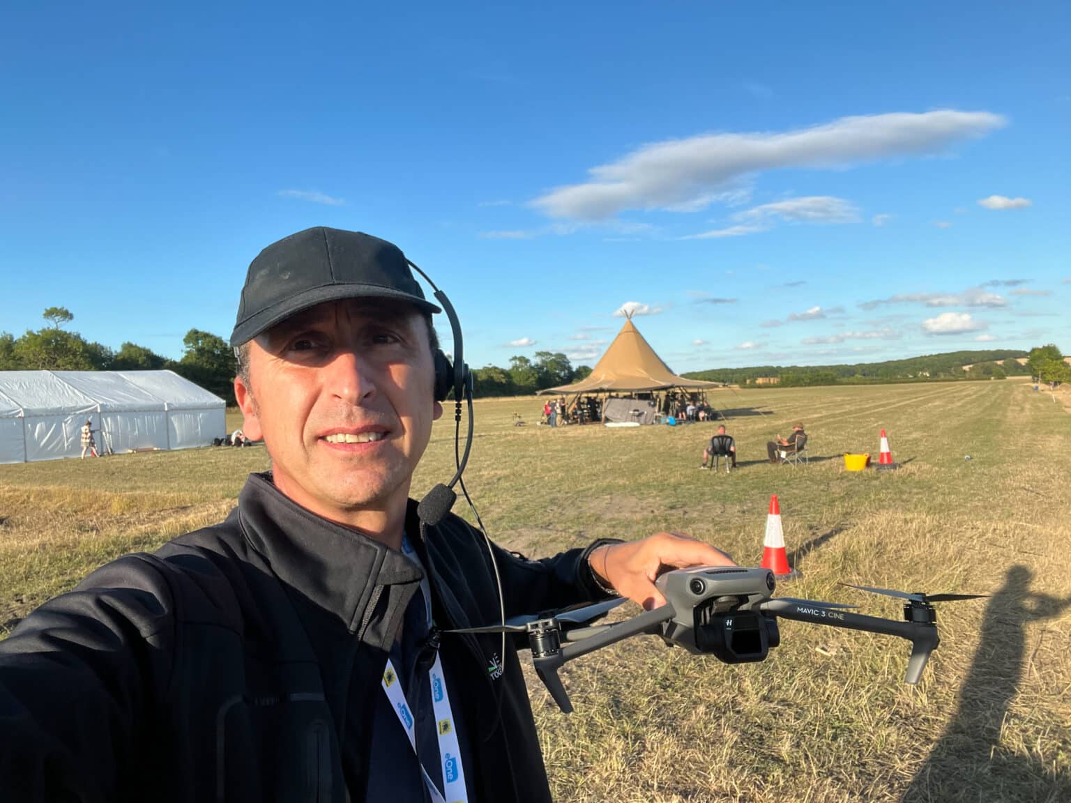 Halo Vue drone crew on location
