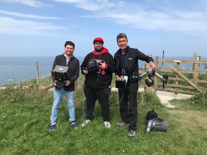 Halo Vue drone crew on location