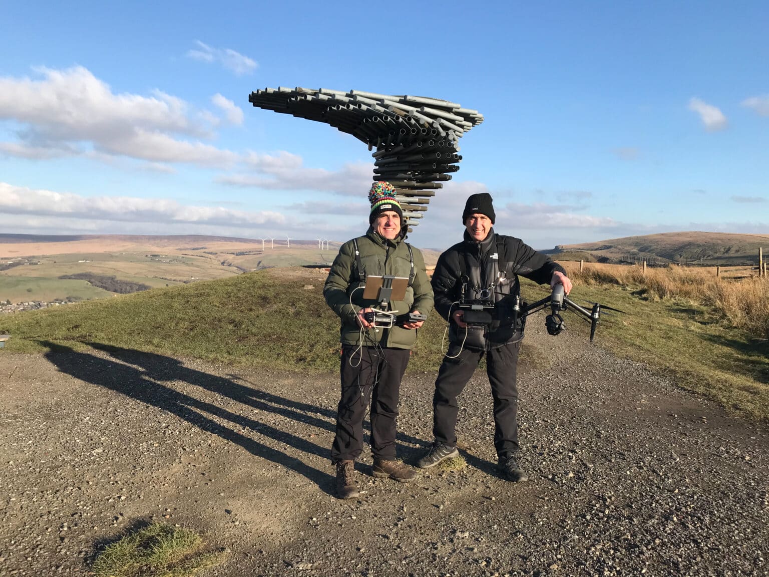 Halo Vue drone crew on location