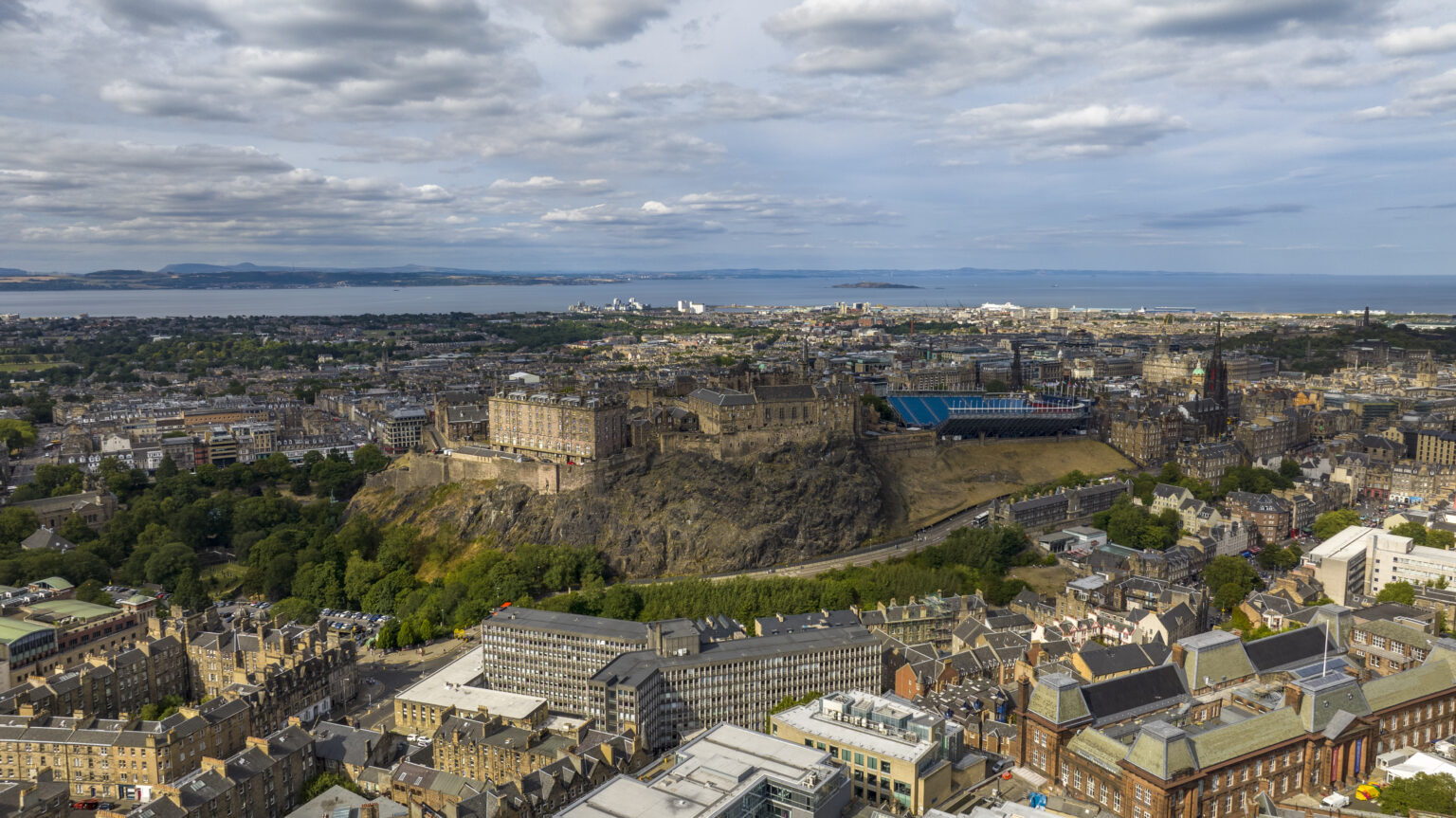Edinburgh Castle, aerial photograph by Phil Fearnley for Hold The Front Page
