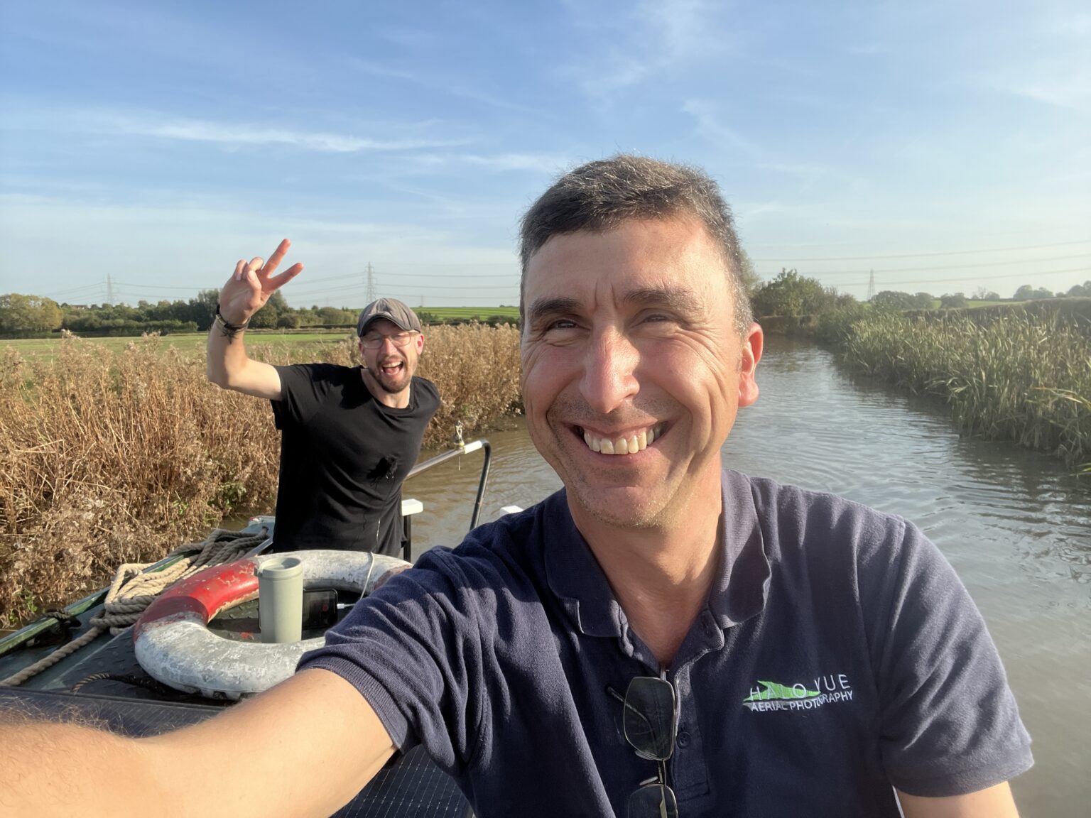 Phil Fearnley on the narrowboat during Canal Boat Diaries filming