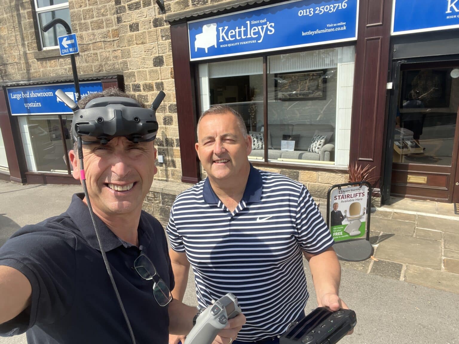 Phil Fearnley on location for a Kettley’s Furniture TV advert