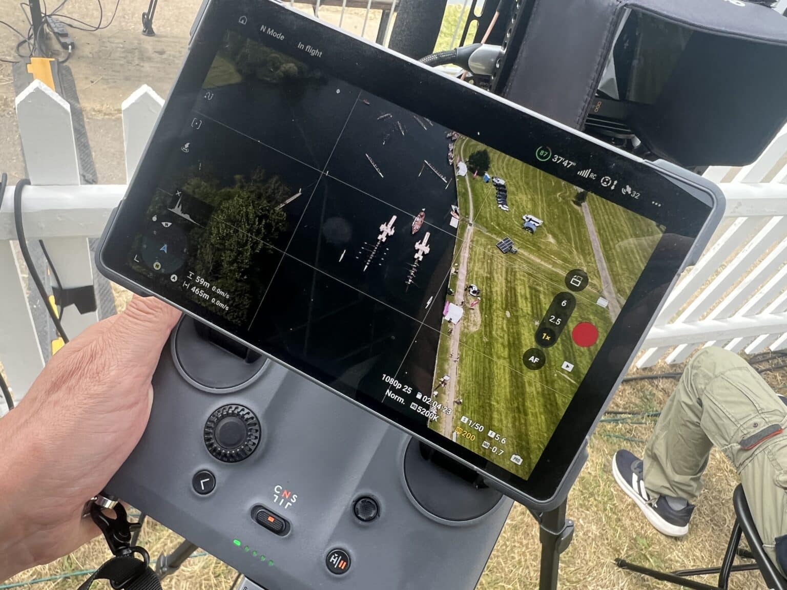 The drone controller screen