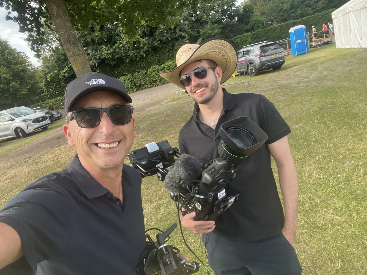 Phil Fearnley with a camera operator at Henley