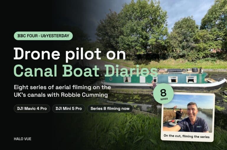 Drone pilot on Canal Boat Diaries – eight series of aerial filming on the UK’s canals with Robbie Cumming