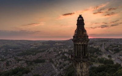 Wainhouse Tower at sunset in Halifax West Yorkshire