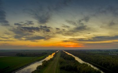 Drone Filming of a Sunset over the river Don in Yorkshire