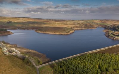 Reservoir in Yorkshire filmed by drone