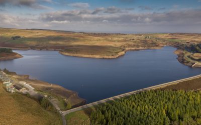 Reservoir in Yorkshire filmed by drone