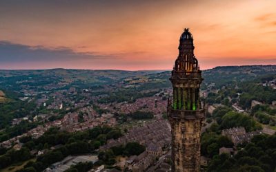 Sunset and Wainhouse Tower Drone Filming