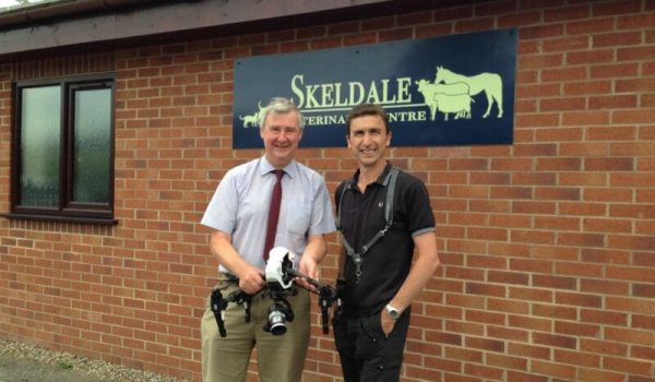 Drone Filming, Drone Pilot,Peter from Ch5 TV's with pilot Phil FearnleyThe Yorkshire Vet