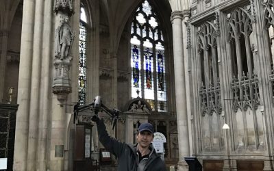 Flying drones in York Minster