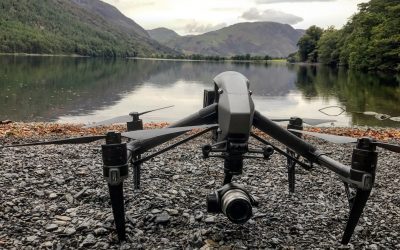 Halo Vue Drone waiting to take off in the Lake District for ITV